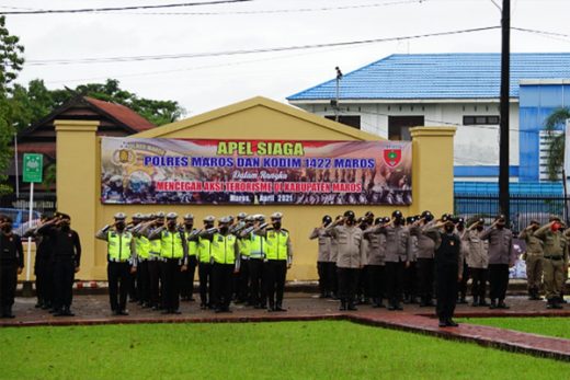 Sekda Maros Hadiri Apel Siaga Cegah Paham Radikal dan Terorisme