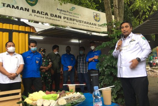 Bupati Maros Apresiasi KNPI dan Angkasa Pura Hadir Taman Literasi Pemuda