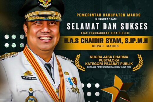 Berhasil Tingkatkan Minat Baca Warga, Bupati Maros Raih Penghargaan Tertinggi Pustaloka Kategori Pejabat Publik