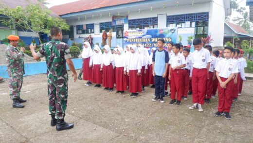 Satgas TMMD Berikan Wasbang Kepada Siswa SD 23 Latebbu