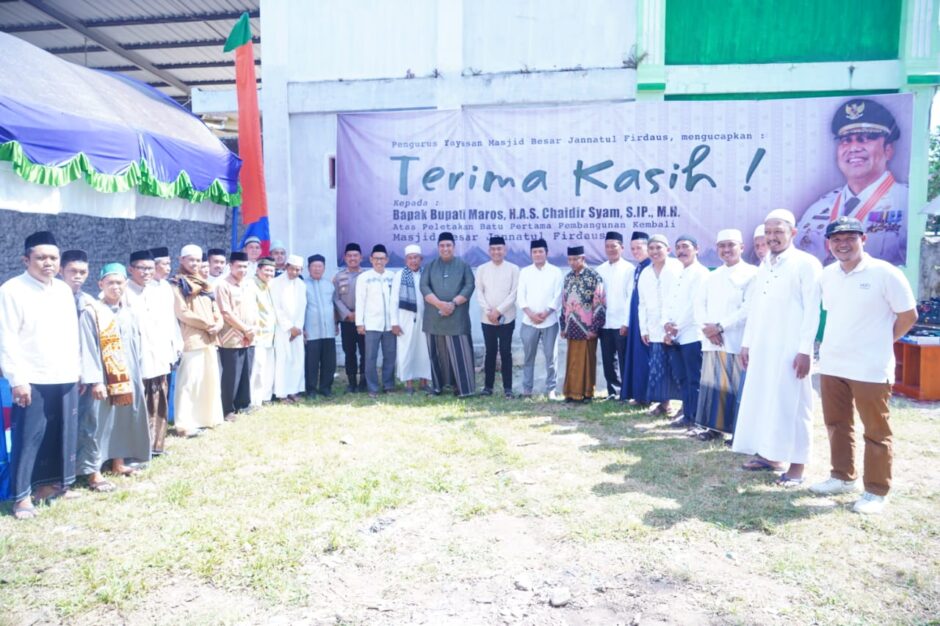 Bupati Maros Peletakan Batu Pertama Pembangunan Masjid Besar Kecamatan Mandai