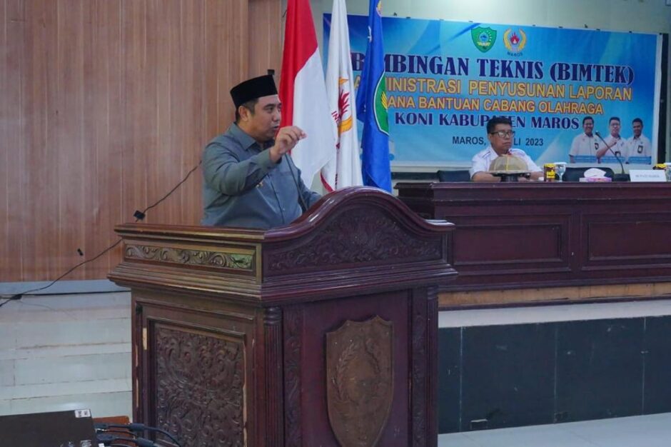 Bupati Maros Buka Bimtek Administrasi Penyusunan Laporan Keuangan Penerima Bantuan Cabor Koni