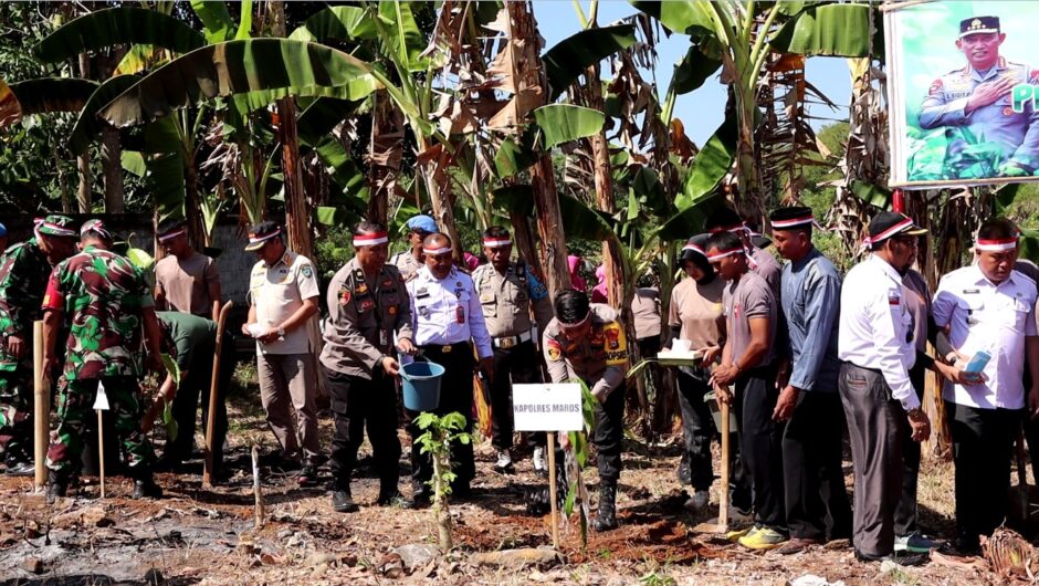 Tanam 1.600 Bibit Pohon, Bupati Maros Apresiasi Langkah Polres Maros Peduli Penghijauan