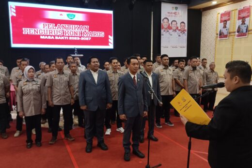 Bupati Maros Hadiri Pelantikan Pengurus Koni Maros Masa Bakti 2023-2027