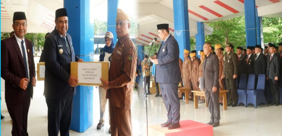 Peringatan Hari Pahlawan, Pemkab Maros serahkan Bantuan Sembako ke Veteran