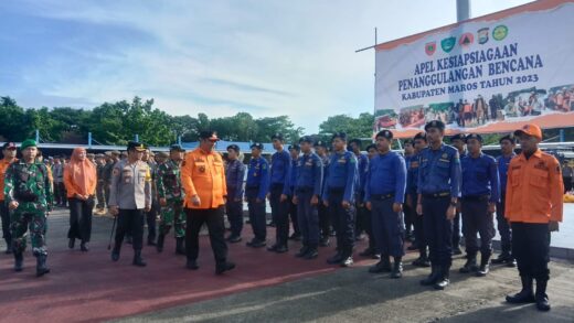 Bersama Forkopimda Pemkab Maros Gelar Apel Kesiap Siagaan Bencana