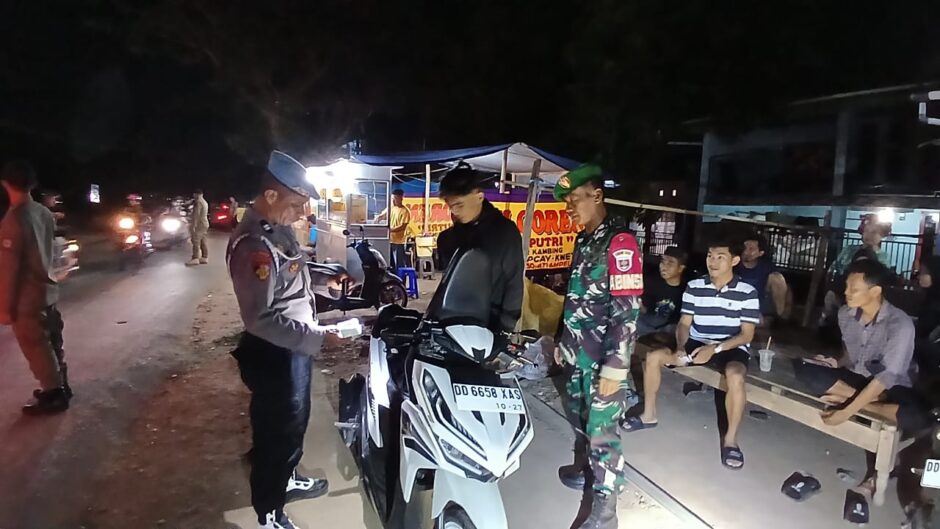 Apel Cipkon Gabungan TNI-Polri Dan Satpol PP Antisipasi Malam Minggu di Wilayah Moncongloe. 