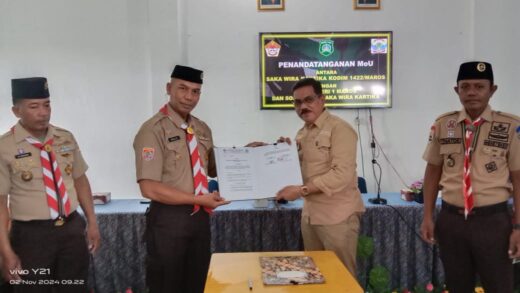 Kodim 1422 Maros MOU Dan Sosialisasi Saka Wira Kartika kepada SMKN 1 Maros