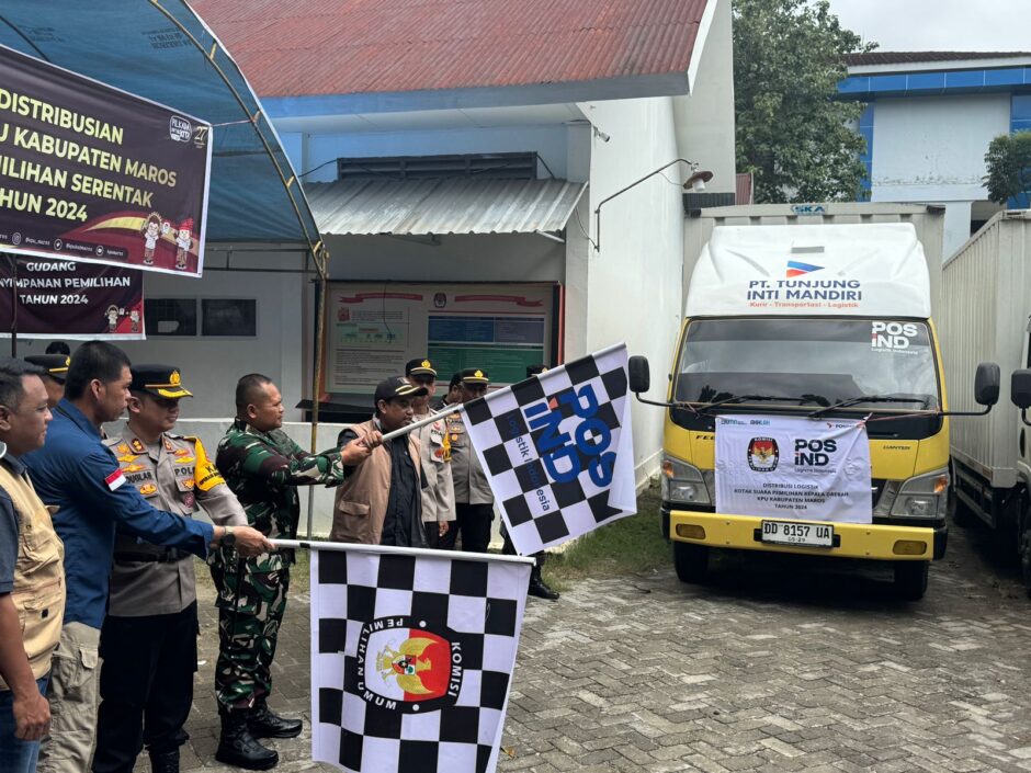 Kapolsek Camba Iptu Amran Pimpin Distribusi Logistik Pemilu ke Wilayah Camba