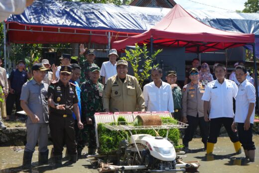 Bupati Maros Hadiri Tanam Padi Serentak Nasional, Serapan Gabah Capai 334 Persen