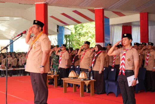Bupati Maros Pimpin Upacara HUT ke-64 Gerakan Pramuka, Tekankan Pentingnya Karakter Generasi Muda