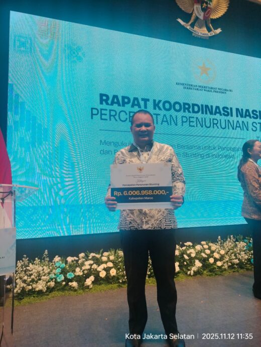 Berhasil Turunkan Angka Stunting, Pemkab Maros Terima Dana Insentif Fiskal Lebih dari Rp6 Miliar