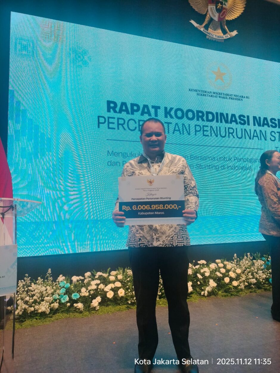 Berhasil Turunkan Angka Stunting, Pemkab Maros Terima Dana Insentif Fiskal Lebih dari Rp6 Miliar